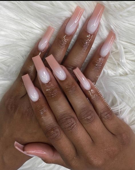 Melanin Nails, Neutral Nails Acrylic, Ballerina Acrylic Nails, Cute Nail Colors, Gel Toe Nails, Acrylic Pink, Beauty Hacks Nails, Eye Nails, Ombre Acrylic Nails