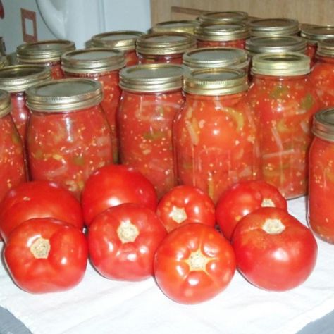 I have been making these for 25 years or better & you can either just eat them straight from the fridge or use in chili or other dishes. I use them in chili, Italian soup, goulash, eat as a cold veggie at meals when we don't have fresh ones.  You could buy them in the stores  but I never could find a recipe to can them myself so I just made one up. I looked on a can of them to see what all was in them & looked up a recipe for canning whole tomatoes & married the two together & this is what I ... Canned Stewed Tomato Recipes, Stewed Tomatoes Recipe, Stewed Tomato Recipes, Canning Stewed Tomatoes, Canned Stewed Tomatoes, Cheesy Green Beans, Easter Side Dishes Recipes, Healthy Chili, Canning Whole Tomatoes