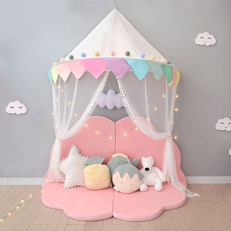 Marshmallow Birthday, Rainbow Marshmallow, Crib Tent, Foldable Crib, Childrens Tent, Ideas Habitaciones, Kids Teepee, Kids Teepee Tent, Kids Play Tent