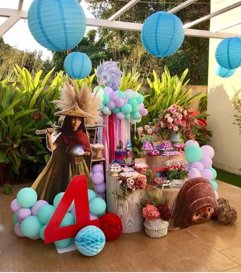 Raya Themed Birthday, Raya Party Ideas, Raya And The Last Dragon Birthday Party, Raya Birthday Party Ideas, Raya And The Last Dragon Party, Raya Birthday Party, Dragon Party Decor, Raya Party, Fancy Birthday Party