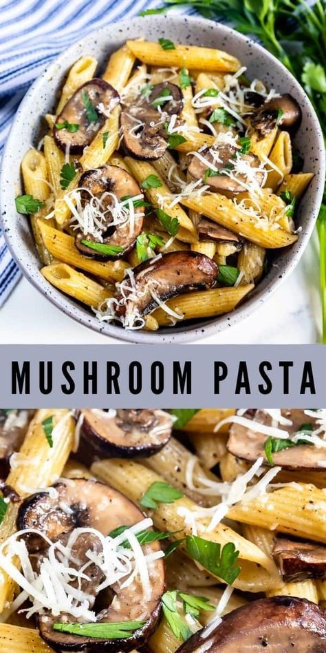 The combination of butter, mushrooms, garlic and penne pasta in this Mushroom Pasta dish is SO delicious! It’s a great way to add vegetables into a pasta dish. Garlic Herb Sauce, Butter Mushrooms, Penne Pasta Recipes, Mushroom Recipes Pasta, Easy Pasta Dinner, Mushroom Dish, How To Cook Mushrooms, Herb Sauce, Mushroom Pasta