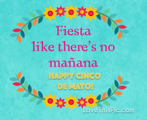 Fiesta like there is no mañana  holidays fiesta seasonal happy cinco de mayo cinco de mayo happy cinco de mayo quotes cinco de mayo pictures cinco de mayo quotes Cinco De Mayo Quotes, Photo Image, Good Morning, Holidays, Tumblr, Twitter, Quotes