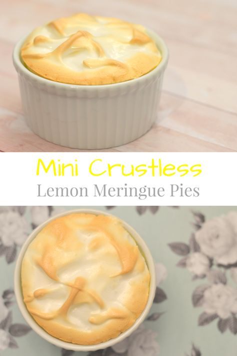 Mini Crustless Lemon Meringue Pies - My Big Fat Happy Life Mini Cocotte Recipe, Dessert For Easter, Meringue Pies, Cocotte Recipe, Lemon Meringue Cheesecake, Recipe For 1, Meringue Pie Recipes, Small Batch Baking, Spring Dessert