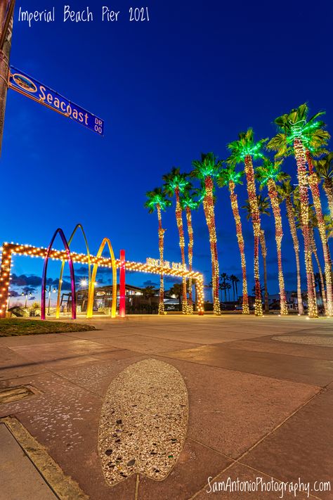 https://flic.kr/p/2mTnyQt | The Imperial Beach Pier decorated with Christmas lights at night | Merry Christmas from the Imperial Beach Pier! Taken 12/12/2021. Purchase my fine art prints: SamAntonioPhotography My Stock Photography: Sam Antonio Stock Photography Photo copyright by ©Sam Antonio Photography 2021 Contact me to license my images: sam@samantoniophotography.com Facebook | Twitter | Pinterest | Photography Blog Imperial Beach San Diego, Christmas Lights At Night, Kylie Pregnant, Lights At Night, Imperial Beach, Pinterest Photography, San Diego Living, Beach Pier, San Diego Beach