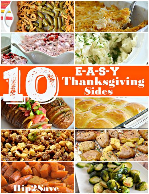 10 Easy Thanksgiving Side Dish Recipes. From Hip2Save.com Easy Recipes Slow Cooker, Easy Thanksgiving Recipes Sides, Thanksgiving Side Dish Ideas, Side Dishes Thanksgiving, Easy Thanksgiving Sides, Thanksgiving Recipes Side Dishes Easy, Unique Side Dishes, Side Dish Ideas, Food Thanksgiving