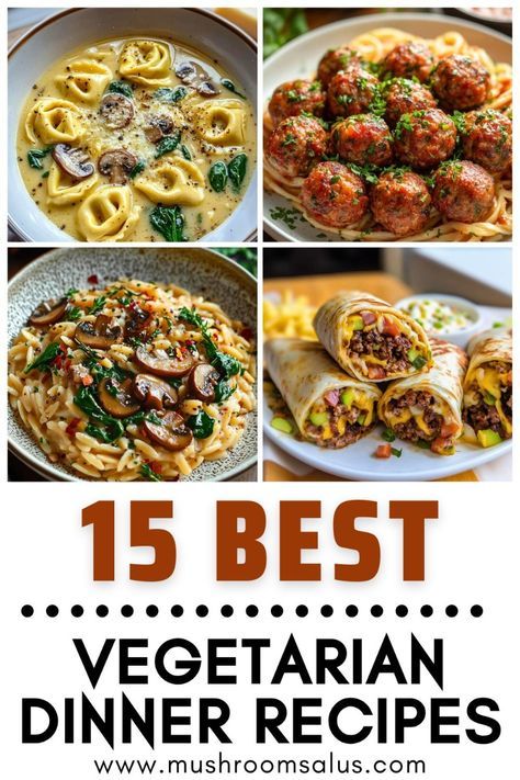 Looking for delicious vegetarian dinner ideas? Try these 15 best recipes that are easy, healthy, and packed with flavor! From hearty pastas to loaded veggie wraps, these dishes make dinner planning a breeze. Perfect for quick weeknight meals or special occasions, these recipes will satisfy every craving. Say goodbye to boring dinners—click to explore these must-try veggie dishes! Dinner Ideas Lots Of Veggies, Veggie Dinner Party Recipes, Hearty Veggie Meals, Special Vegetarian Dinner, The Best Vegetarian Recipes, Vegetable Dinner Ideas Main Dishes, Vegetarian Main Dishes Dinners, Potluck Ideas Vegetarian, Quick And Easy Vegetarian Dinner Recipes