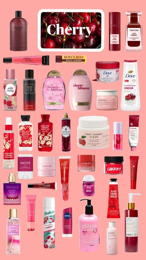 Cherry Body Products, Best Cherry Perfumes, Cherry Beauty Products, Cherry Perfume Oil, Cherry Products Aesthetic, Cherry Scent Combo, Cherry Philosophy, How To Smell Like Cherry Vanilla, Cherry Smell Products