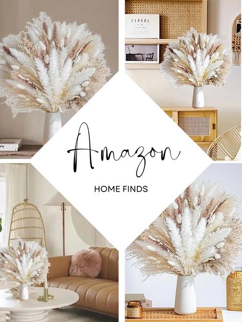 Amazon Home Finds, Pampas Grass, Home Decor #amazon #pampasgrassdecor #homedecorideas #cheap #shopping Pampas Grass Home Decor, Pampas Grass Vase, Bouquet For Wedding, Grass Bouquet, Home Decor Amazon, Dried Flowers Bouquet, Pampas Grass Bouquet, Dried Pampas, Amazon Home Finds