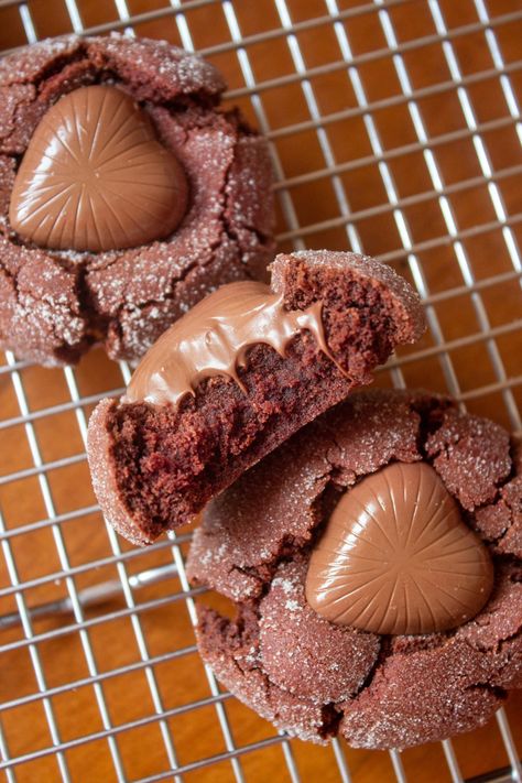 Red Velvet Sugar Cookies - Taffey Bakery Levian Bakery, Taffey Bakery, Red Velvet Sugar Cookies, Velvet Sugar Cookies, Baking Powder Substitute, National Cookie Day, Red Velvet Recipes, Bakery Cookies, Cookie Tray