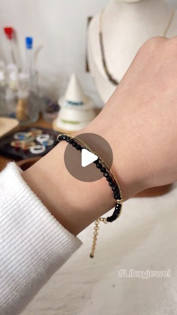 Likayjewel on Instagram: "Black spinels bracelet 🖤✨#bracelets #braceletstacks #braceletlover #braceletoftheday  #braceletstyle" Jewelry Diy, Bracelet Stack, Fashion Bracelets, Jewelry Crafts, Beaded Jewelry, Beading, Lily, Bracelet, Beads