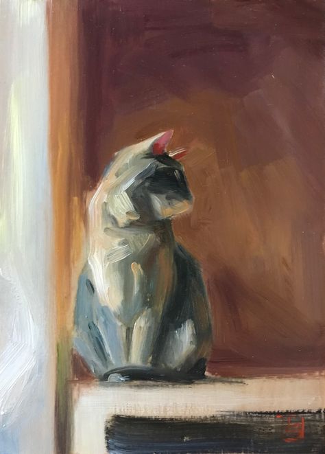 Cat Artist, Cat Paintings, Atlanta Artist, Cat Sketch, Gray Cat, Grey Cat, Artist Collective, Cats Artists, Cat Portraits