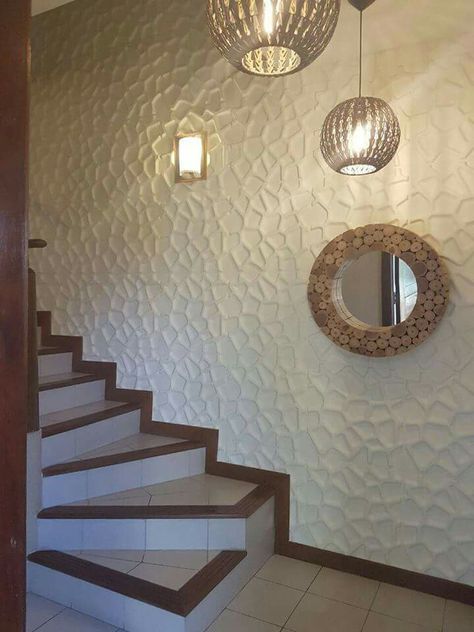 Home Wall Tiles Design, Bar Staircase, Stairs Wall Design, Tiles Wall Design, Wall Design Home, Wall Texture Patterns, Cladding Tiles, Wall Cladding Tiles, Wall Paint Patterns