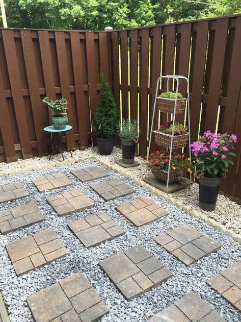 18 Easy Landscaping Ideas That You’ll Absolutely Love | Hometalk Pavers Diy, Diy Patio Pavers, Landscaping Rock, Backyard Area, Gravel Patio, Concrete Pavers, Patio Makeover, Small Outdoor Spaces, Backyard Inspo