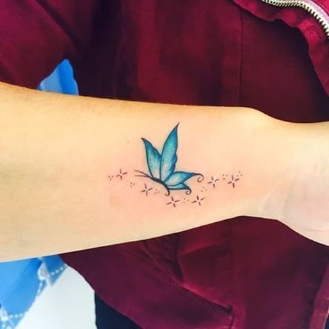 Small Coloured Butterfly Tattoo, Tattoo Colour, Colour Tattoo For Women, Colourful Butterfly, Butterfly Wrist Tattoo, Tato Henna, Tattoo Butterfly, Butterfly Tattoos For Women, Butterfly Tattoo Designs