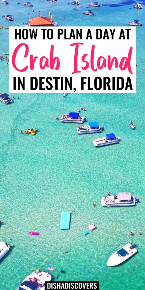 Best Things To Do In Destin Florida, Crab Island Destin Fl, Crab Island, Florida Vacation Spots, Destin Florida Vacation, Fort Walton Beach Florida, Florida Travel Destinations, Florida Family Vacation, Florida Travel Guide