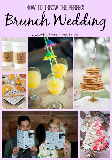 A brunch wedding can be so much fun! If you're thinking about one, be sure to… Fall Brunch Wedding, Brunch Wedding Ideas, Brunch Wedding Food, Frugal Wedding, Brunch Decor, Fall Brunch, Champagne Brunch, Wedding Brunch, Vegan Brunch