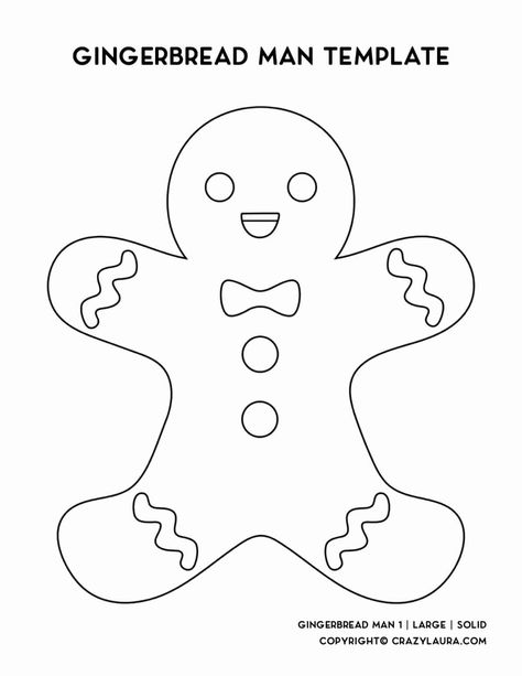 If you need a simple Gingerbread Man template for your crafts or a fun coloring page for the kids, these free printables are exactly what you're looking for! With 4 different variations, you’ll find one that fits your needs! #freeprintable #freetemplate #printable #christmasprintable Gingerbread Man Clothes, Gingerbread Man Free, Gingerbread Man Template, Gingerbread Man Coloring Page, Cute Gingerbread Man, Crazy Laura, Camping Coloring Pages, Tree Coloring, Trending Crafts