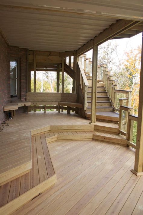 Staying dry with Underdeck Systems by American Deck Screened Room, Deck Sunroom, Deck Addition, Under Deck, Custom Fire Pit, Outside Room, Under Decks, Outdoor Paradise, Picture Rail