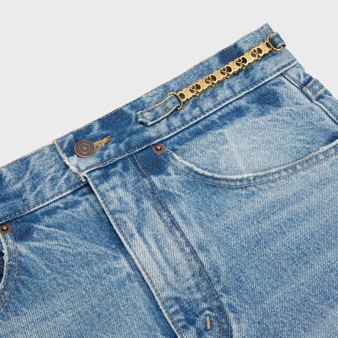 MARGARET JEANS IN STEEL BLUE WASH DENIM - STEEL BLUE WASH | CELINE Celine Denim, Denim For Women, Fragrance Samples, Steel Blue, Denim Wash, Workout Tops, High Waist Jeans, Access Denied, Short Pants