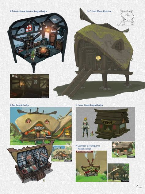 Fantasy Village, Wild Book, Zelda Breath Of The Wild, New Fantasy, Fantasy Collection, Building Art, Legend Of Zelda Breath, Zelda Breath, House Drawing