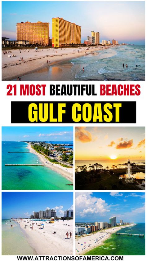 21 most beautiful beaches Gulf Coast. Mexico Beach Resorts, Gulfport Florida, 50 States Travel, Biloxi Beach, Christmas Family Vacation, Gulf Coast Beaches, Anna Maria Island Florida, Gulf Shores Alabama, Beach Destinations