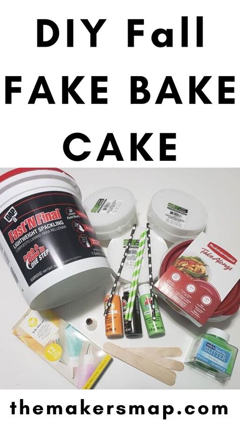 Diy Faux Cake, Fall Fake Bakes, Fake Cake Ideas, Fake Bake Diy, Bake Ideas, Styrofoam Plates, Budget Crafts, Bake Cake, Apple Barrel