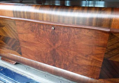 Drawers Decor, Hope Chest Makeover, Cedar Chest Redo, Chest Of Drawers Decor, Lane Cedar Chest, Waterfall Furniture, Trunk Makeover, Blue Couch Living Room, Chest Makeover