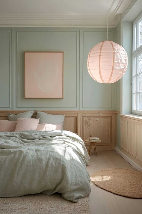 59 Dreamy Pastel Bedroom Ideas You'll Love Danish Aesthetic Bedroom, Bedroom Ideas Pastel, Modern Pastel Bedroom, Pastel Danish Aesthetic, Pastel Bedroom Ideas, Danish Bedroom, Danish Aesthetic, Pastel Danish, Pastel Bedroom