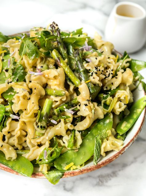 Miso Pasta, Miso Recipes, Spring Pasta Salad, Miso Recipe, Ginger Miso, Spring Pasta, Yummy Bites, Pasta Salad Dressing, Yummy Salads