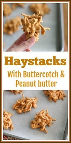 Recipe With Peanut Butter, Butterscotch Haystacks, Haystack Cookies, Haystacks Recipe, Recipe Cheesecake, Potato Sticks, Chow Mein Noodles, Cheesecake Dessert, Cookies Bars