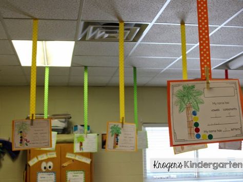 Ceiling ribbons! A colorful way to display student work in your classroom. Classroom Ceiling Decorations, Classroom Ceiling, Clutter Free Classroom, Classroom Decor High School, Classroom Decor Themes, New Classroom, Classroom Environment, Classroom Setup, Classroom Design