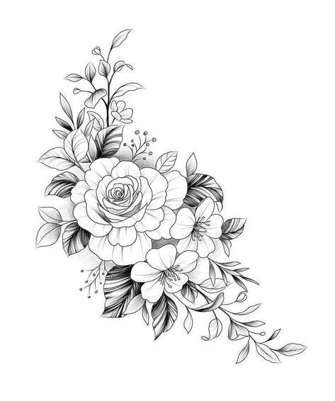 Floral Arm Tattoo, Vintage Flower Tattoo, Hip Tattoo Designs, Unique Tattoos For Women, Tattoo Zeichnungen, Floral Tattoo Design, Mandala Tattoo Design, Hip Tattoo, Flower Tattoo Designs