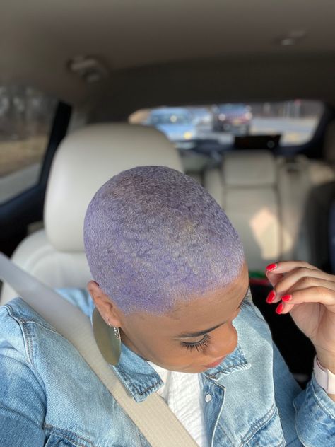 Lavender Fade Haircut Black Women, Lavender Twa Hair, Shaved Natural Hair, Big Chop Natural Hair, Twa Styles, Shaved Hair Women, Shaved Hairstyles, Brush Cut, Short Shaved Hairstyles