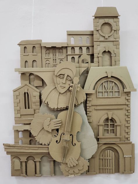 Cardboard Relief, Cardboard Art Sculpture, Art Is Life, High School Art Projects, Paper Art Sculpture, Middle School Art Projects, Cardboard Design, Cardboard Box Crafts, Cardboard Painting