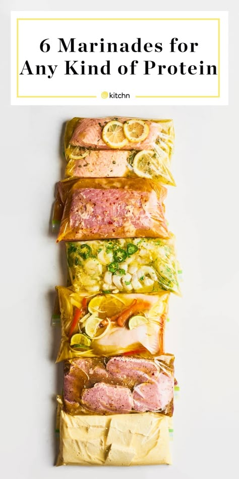 Easy Marinades for Any Kind of Protein | Kitchn Pork Marinades, Fajita Marinade, Bbq Marinade, Easy Marinades, Meat Marinade, Chicken Marinade Recipes, Homemade Mixes, Bowl Food, Marinade Recipes