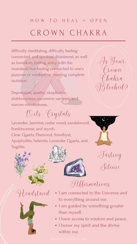 Essential Oils For Crown Chakra, Yoga Poses For Crown Chakra, Yoga For Crown Chakra, How To Balance Your Crown Chakra, Crown Chakra Yoga Poses, Crown Chakra Essential Oils, Yoga Poses For Chakras, Open Crown Chakra, Chakra Workshop