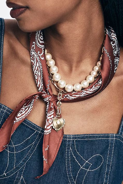 Western Clothing | Western Dresses, Shirts & Pants | Anthropologie Modern Cowgirl Outfits, Bandana Necklace, Anthropologie Necklace, Cowgirl Style Outfits, Modern Cowgirl, Gold Lariat Necklace, Western Clothing, Pearl Chain Necklace, Anthropologie Uk