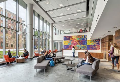 University Lobby Interior Design, Auditorium Lobby Design, University Lobby Design, School Interior Design Lobby, School Hall Design, Hospital Lobby Design, School Lobby Design, University Lobby, Lobby Decor Ideas