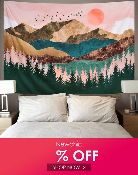 Mountain Tapestry, Tree Tapestry, Aesthetic Bedroom, Online Clothing, Latest Fashion, Latest Fashion Trends, Chic Style, Chic Outfits, Tapestry