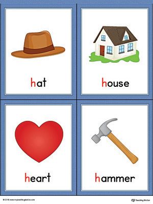 Letter H Words and Pictures Printable Cards: Hat, House, Heart, Hammer (Color) Worksheet.The Letter H Words and Pictures Printable Cards can be used for flashcards, various games, and help your student associate unfamiliar words with a picture. Colorful picture cards for the words: hat, house, heart, and hammer. Vocabulary Cards With Pictures, Letter H Flashcards, Letter H Words, H Letter Words, Alphabet Word Wall Cards, T Words, Picture Of Heart, Hat Pictures, Alphabet Word Wall