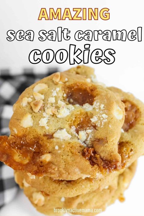 If you are looking for the perfect cookie, check out these amazing sea salt caramel cookies! Easy to make and so delicious! Peanut Butter Patties Recipe, Sea Salt Caramel Cookies, Salt Caramel Cookies, Salted Caramel Cookies Recipe, Caramel Cookies Recipes, Salted Caramel Candy, Caramel Bites, Caramel Biscuits, The Perfect Cookie