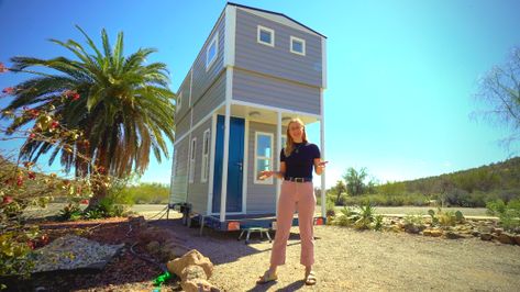 Tiny House Expedition - Full 2-Story Tiny House with Lifting Roof https://tinyhouseexpedition.com/full-2-story-tiny-house-with-lifting-roof/ 2 Story Tiny House On Wheels, Tiny House Wardrobe, Tiny House On Wheels Design, 2 Story Tiny House, House Lift, Sips Panels, Tiny House Blog, Straw Bale, House Book