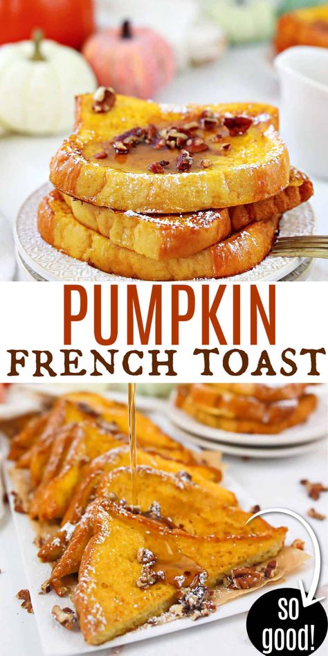 When you’re craving the cozy feels of autumn, Pumpkin French Toast is a no-brainer. You’ll have breakfast on the table in less than 10 minutes, and even if you’re feeding a crowd, clean-up is a breeze. Fall Recipes Breakfast, Pumpkin French Toast, French Toast Sticks, Pumpkin Waffles, Fall Breakfast, French Toast Easy, French Toast Recipe, Easy Pumpkin, Recipe Video