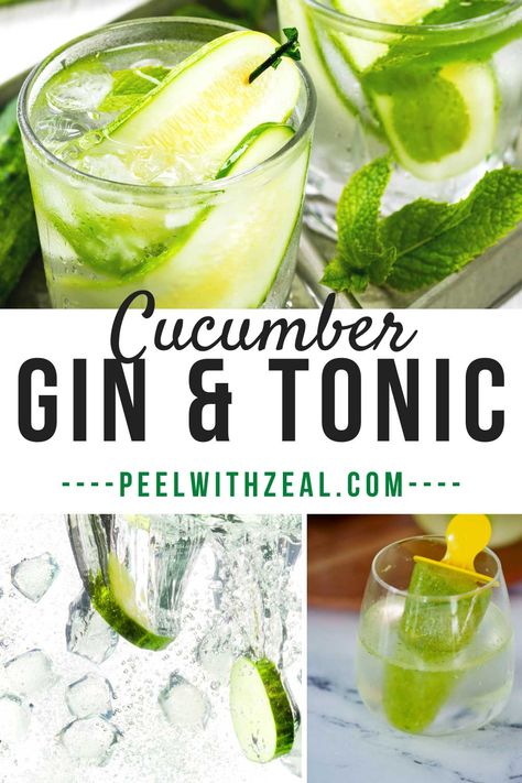 Gin And Tonic Cucumber, Gin And Tonic Garnish, Cucumber Popsicles, Cucumber Gin Cocktail, Gin And Tonic Recipe, Ginger Ale Cocktail, Popsicle Cocktail, Best Gin And Tonic, Gin Tonic Recipe