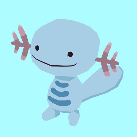 Low Poly Pokemon, Pokemon Cute Art, Wooper Pokemon, I Follow Back, Pokemon Gif, My Aesthetic, Low Poly Art, I Choose You, 캐릭터 드로잉