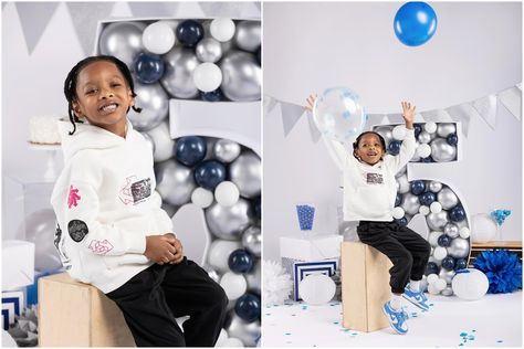 8th Birthday Photoshoot Ideas Boy, Fifth Birthday Photo Shoot, 5 Year Boy Photo Shoot Ideas, Hi Five Birthday Party Ideas Boys, 5th Birthday Photoshoot Ideas Boy, 5th Birthday Photoshoot, Photoshoot Ideas For Boys, 5th Birthday Photoshoot Ideas, White Theme Birthday