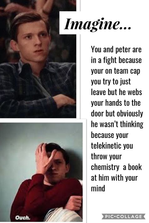 Peter Parker imagine!!! Parker Spiderman, Tom Peters, Peter Parker Spiderman, Avengers Pictures, Avengers Imagines, Tom Holland Imagines, Scott Lang, Tom Holland Peter Parker, Funny Marvel Memes