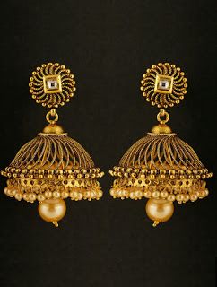 Latest gold jhumkaa designs - Latest Jewellery Design for Women | Men online - Jewellery Design Hub Beautiful Gold Earrings, Gold Jhumka, Gold Jhumka Earrings, Gold Jewels Design, Perhiasan India, Gold Earrings Models, Antique Gold Jewelry Indian, Indian Jewellery Design Earrings, Wedding Jewellery Collection