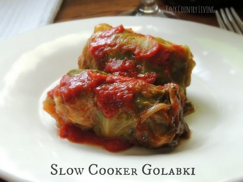 Slow Cooker Golabki {Stuffed Cabbage} Slow Cooker Cabbage Rolls, Stuffed Cabbage, Cabbages, Cabbage Rolls, Polish Recipes, Our House, Cooker Recipes, Country Living, Slow Cooker Recipes