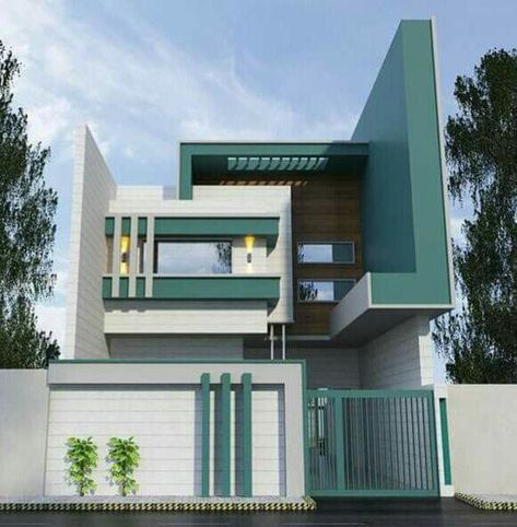 House Outer Paint Color Combination, House Outer Colour Combination, Home Outer Colour Combination, House Front Wall Design, Brick House Designs, Single Floor House Design, House Architecture Styles, Beautiful Modern Homes, Small House Elevation